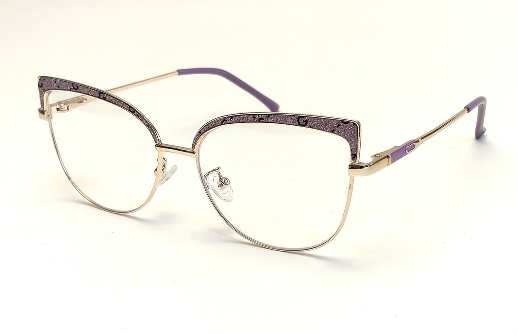 Оправа металлическая ультратонкая женская  Wilibolo G95-304 "GOLD-PURPLE"